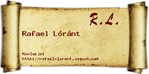 Rafael Lóránt névjegykártya